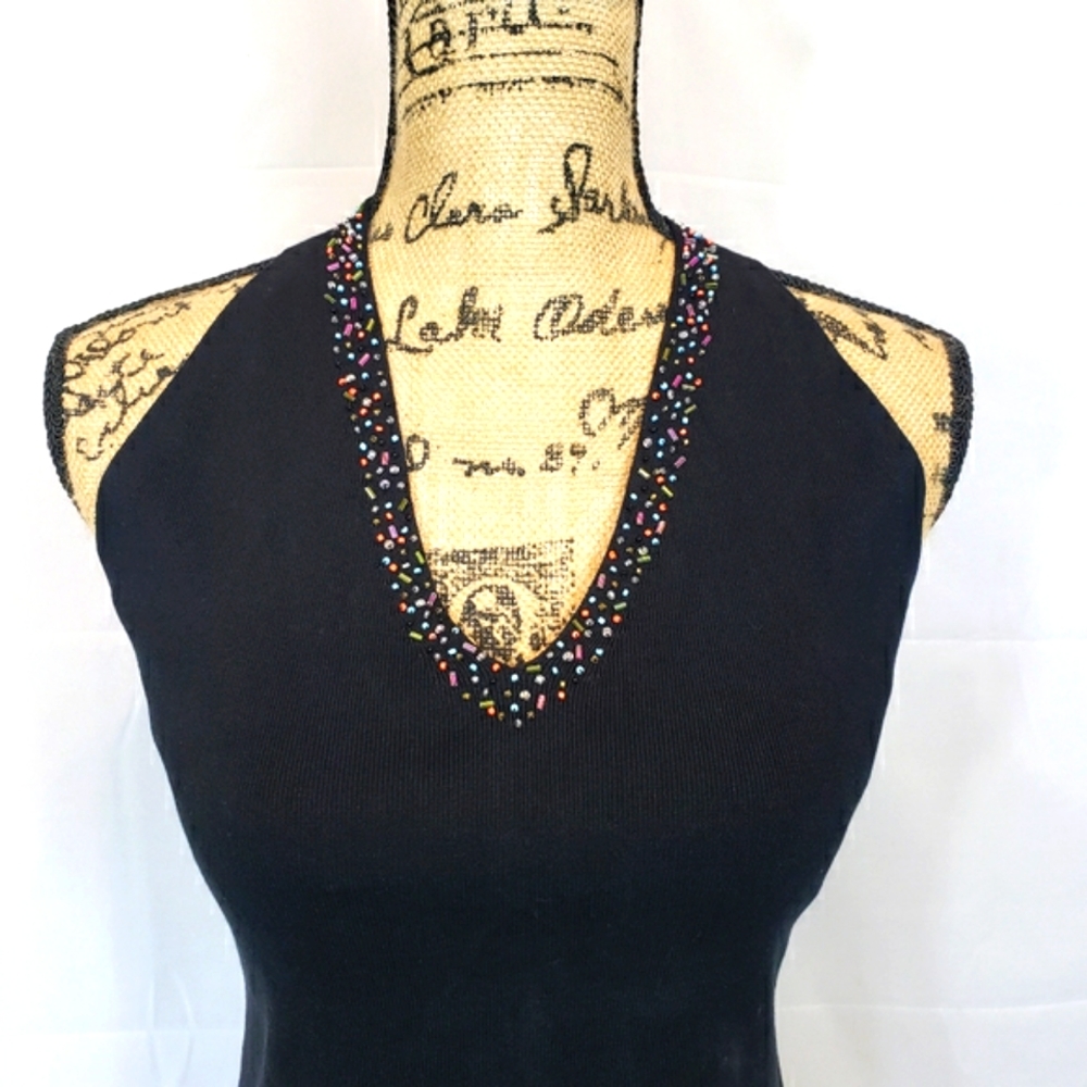NWOT--Kelly & Diane Silk Beaded Sweater - Picture 2 of 6